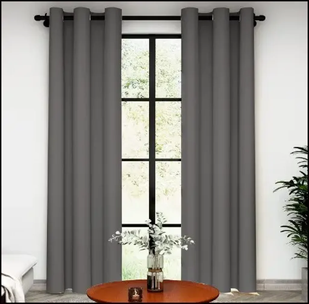 Deconovo Thermal Insulated Sound Proof Curtains for Bedroom,, Energy Saving Dark Grey Blackout Curtains 84 Inch Length, 2 Panels