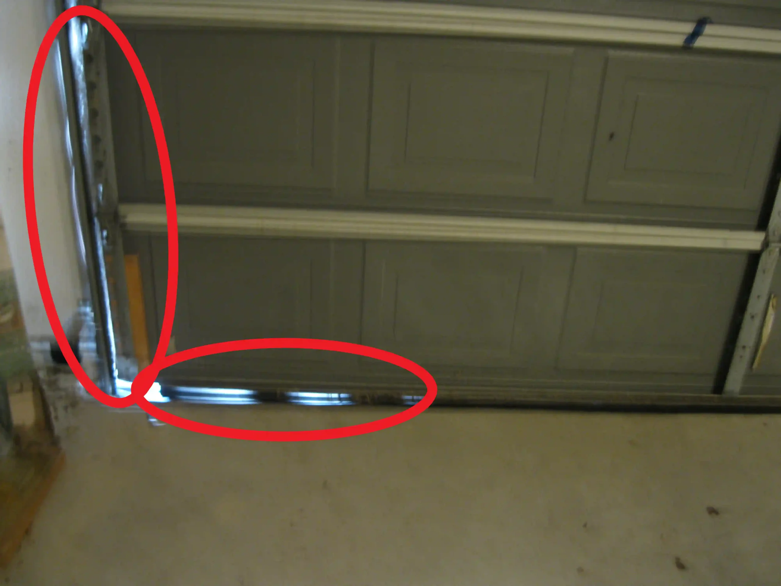 gaps and cracks around a garage door