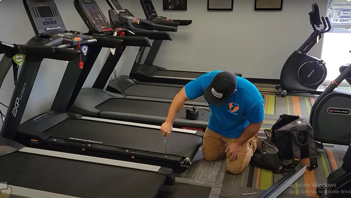tighten loose bolts and deck anchor bolts to make a treadmill quieter