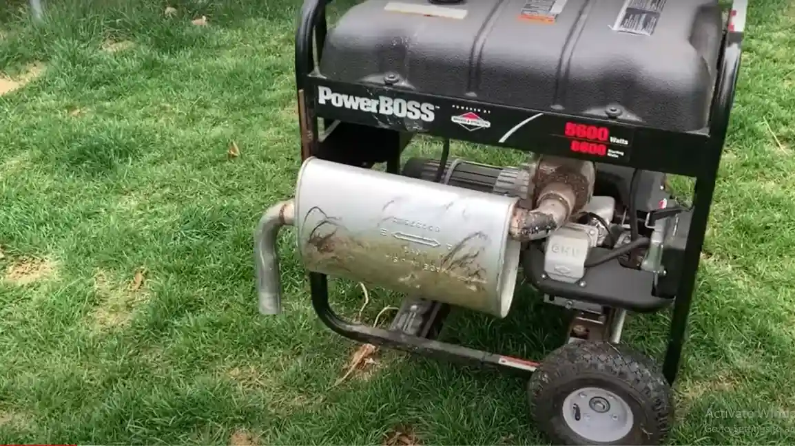 use a car muffler to make your generator quieter